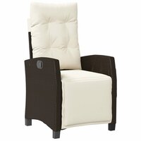Bistroset Zizo met kussens poly rattan bruin - verstelbare rug