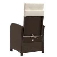 Bistroset Zizo met kussens poly rattan bruin - verstelbare rug