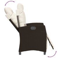 Bistroset Zizo met kussens poly rattan bruin - verstelbare rug