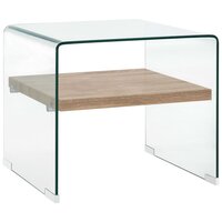 Salontafel Jeffrey 50x50x45 cm gehard glas transparant