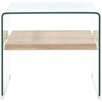 Salontafel Jeffrey 50x50x45 cm gehard glas transparant - vooraanzicht