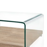 Salontafel Jeffrey 50x50x45 cm gehard glas transparant - detail