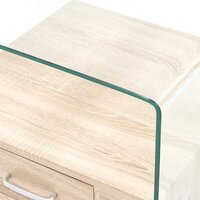 Salontafel Janine met lade 50x50x45 cm gehard glas - detail