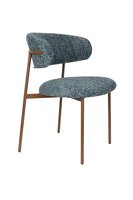 Eetkamerstoel Claes SET 2 stoelen stof blauw met bruine poten