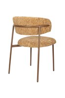 Eetkamerstoel Claes SET 2 stoelen stof geel met bruine poten