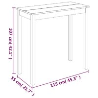 Bartafel Manders 115x55x107 cm MDF zwart