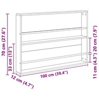 Tijdschrift wandrek Varia 2 st Sonoma Eiken 100 x 12 x 70 cm 
