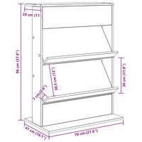 Tijdschrift Rek Magazine Sonoma Eiken 70 x 41 x 96 cm Bewerkt hout - afmetingen