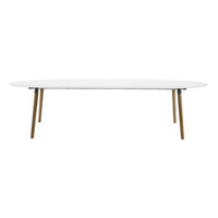 Meubelen-Online Eettafel Meeting uitschuifbare vergadertafel tot 270cm wit uitgeschoven
