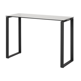 Meubelen-Online - Wandtafel Magnus rookglas met zwart sidetable