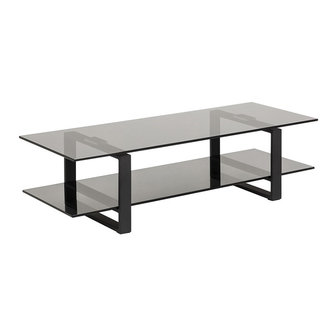 Meubelen-Online - TV-tafel Magnus rookglas met zwart TV-meubel