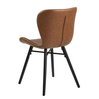 Meubelen-Online - Eetkamerstoel Rio vintage bruin met zwarte poten