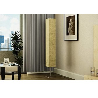 Vloerlamp 170cm rechthoekig beige papier met metalen voet