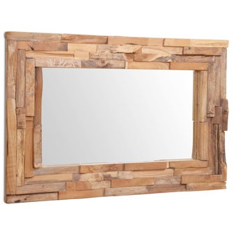 Spiegel Wood rechthoekig 90x60 cm teakhout