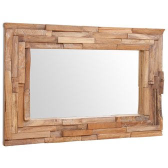 Spiegel Wood rechthoekig 90x60 cm teakhout