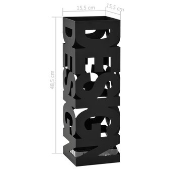 Paraplubak Design - metaal zwart - 16x16x49cm