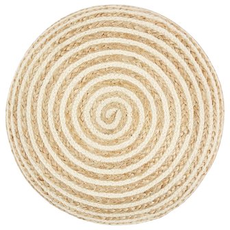 Poef Fez handgemaakt 45x30 cm jute naturel