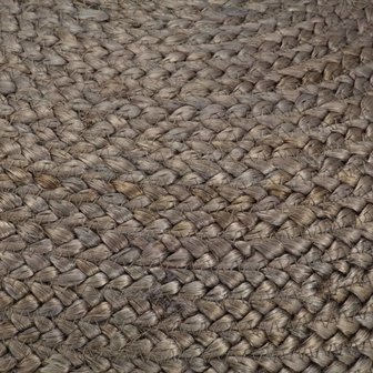 Poef Fez handgemaakt 45x30 cm jute lichtgrijs