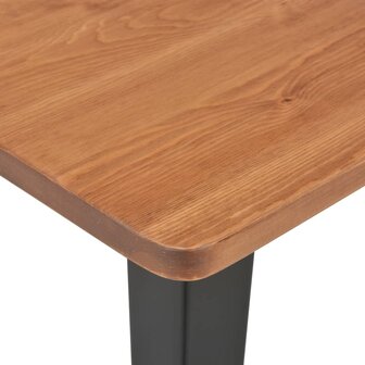 Bartafel Tom 60x60x108 cm massief hout staal zwart