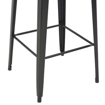 Bartafel Tom 60x60x108 cm massief hout staal zwart