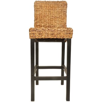 Barkruk Macy 2 stuks Abaca riet bruin