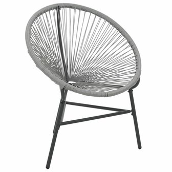 Rotan fauteuil Rondo poly rattan grijs