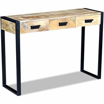 Wandtafel Boris met 3 lades 110x35x78 cm massief hout