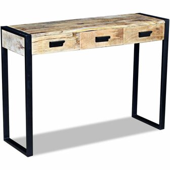 Wandtafel Boris met 3 lades 110x35x78 cm massief hout