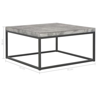 Salontafel Concrete 75x75x38 cm beton look