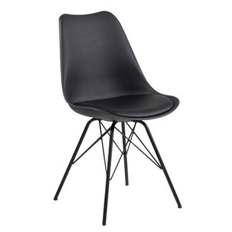 Meubelen-Online - Eetkamerstoel Plaisir set 4 stoelen zwart kuipstoel
