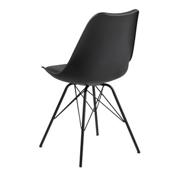 Meubelen-Online - Eetkamerstoel Plaisir set 4 stoelen zwart kuipstoel