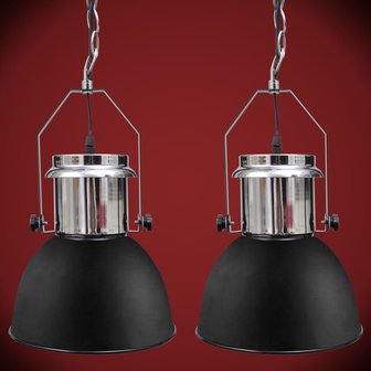 Meubelen-Online - Hanglampen Max zwart set 2 - verstelbaar