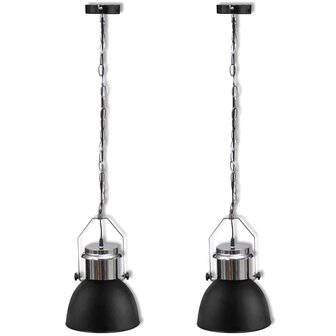 Meubelen-Online - Hanglampen Max zwart set 2 - verstelbaar