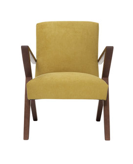 Meubelen-Online - Fauteuil Retrostar stof geel vintage design