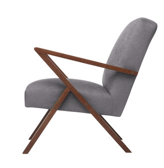 Meubelen-Online - Fauteuil Retrostar stof grijs vintage design