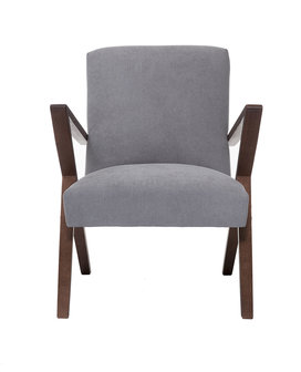 Meubelen-Online - Fauteuil Retrostar stof grijs vintage design