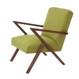 Meubelen-Online - Fauteuil Retrostar stof groen vintage design