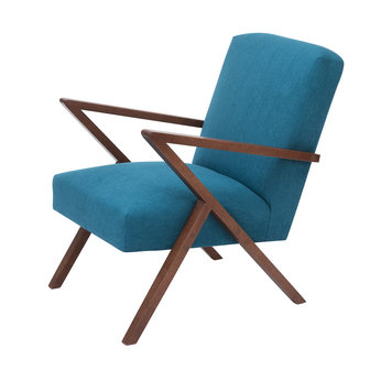 Meubelen-Online - Meubelen-Online - Fauteuil Retrostar stof turkoois vintage design