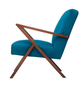 Meubelen-Online - Meubelen-Online - Fauteuil Retrostar stof turkoois vintage design
