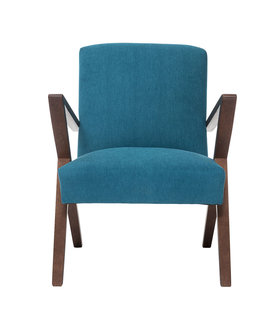 Meubelen-Online - Meubelen-Online - Fauteuil Retrostar stof turkoois vintage design