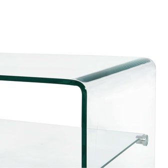Meubelen-Online - Bijzettafel Phenix 50x45x33 cm gehard glas transparant