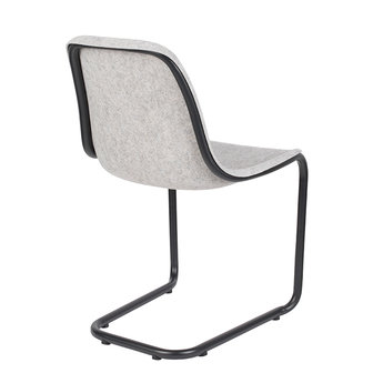 Meubelen-Online - Eetkamerstoel Thirsty set 2 licht grijs gerecycled