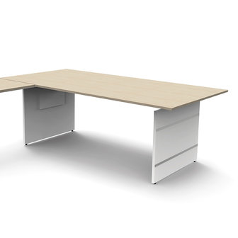 Meubelen-Online - Hoekbureau Office desk 200cm blank hoogte verstelbaar