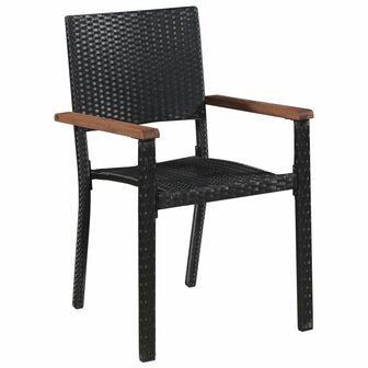 Meubelen-Online - Tuinstoel Stylo set 2 st poly rattan zwart