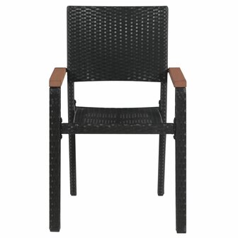 Meubelen-Online - Tuinstoel Stylo set 2 st poly rattan zwart