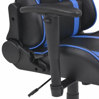 Meubelen-Online - Bureaustoel gamestoel Speed verstelbaar met voetensteun blauw