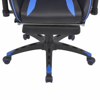 Meubelen-Online - Bureaustoel gamestoel Speed verstelbaar met voetensteun blauw