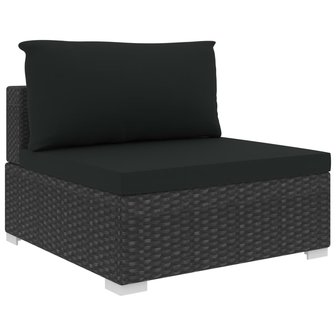 Meubelen-Online - Loungeset Karma met kussens poly rattan zwart