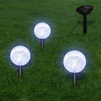 Meubelen-Online - Tuinlampen 6 st LED met grondankers en zonnepanelen