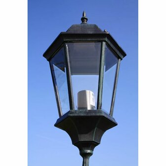 Meubelen-Online - Tuinlantaarn met 2 armen 230 cm aluminium donkergroen/zwart